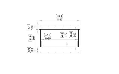 Ecosmart Fire Flex 42BY Bay Fireplace Insert - Black Finish / Stainless Steel Burner - ESF.FX.42BY